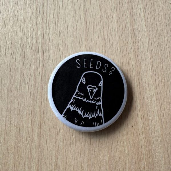 Button - Taube - Seeds schwarz