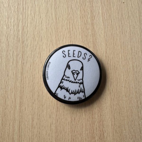 Button - Taube - Seeds weiß